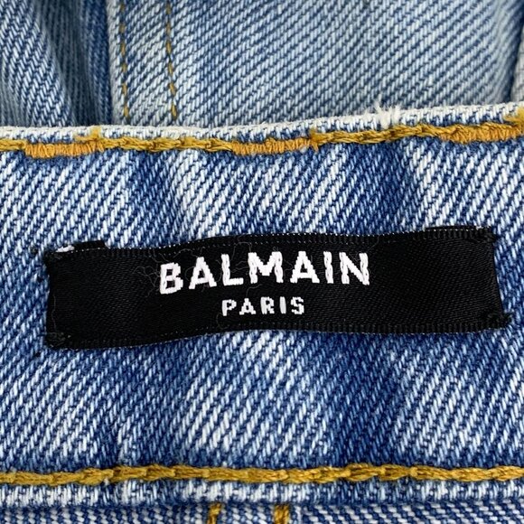 Balmain Blue Distressed Denim Fringed Shorts XS Limited Edition Premium Cotton C - Picture 2 of 8
